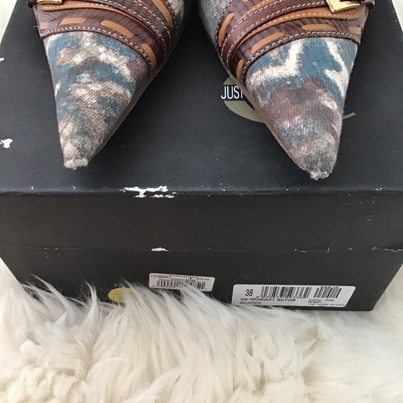 Roberto Cavalli kitten heel 38 jeans pattern - Picture 3 of 10